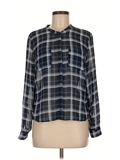 Pre-owned New York And Company Long Sleeve Blouse In Blue