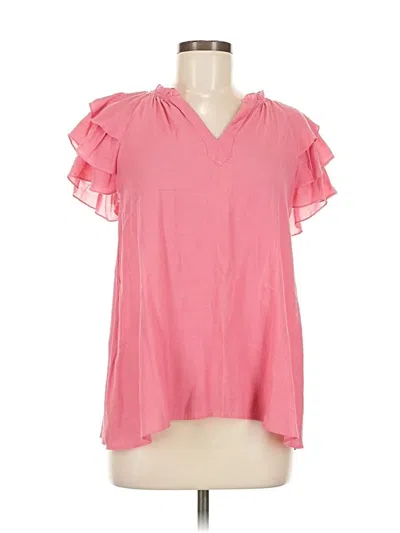 Pre-owned Nanette Lepore Short Sleeve Blouse In Pink