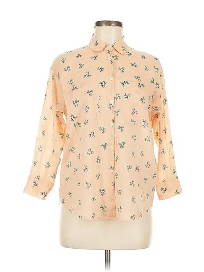 Pre-owned Madewell 3/4 Sleeve Blouse In Brown