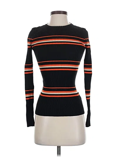 Pre-owned Seek The Label Long Sleeve Top Black Boatneck Tops