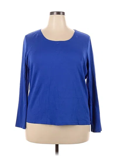 Pre-owned Karen Scott 3/4 Sleeve T-shirt In Blue