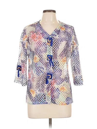 Pre-owned Kaktus 3/4 Sleeve Blouse In Purple
