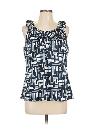 Pre-owned Ann Taylor Sleeveless Blouse In Blue