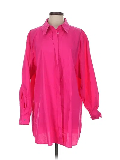 Pre-owned Persona By Marina Rinaldi Long Sleeve Blouse In Pink