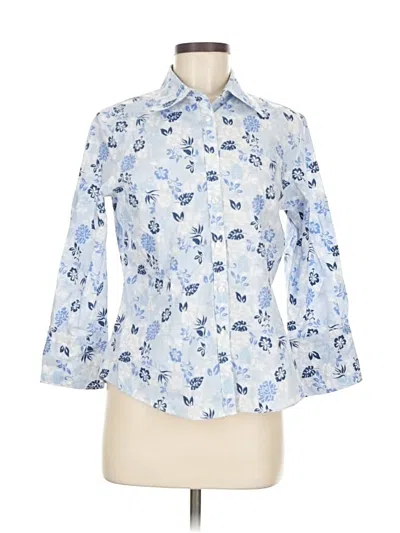 Pre-owned Brooks Brothers 346 3/4 Sleeve Button Down Shirt In Blue