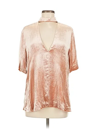 Pre-owned A.l.c Short Sleeve Blouse In Gold