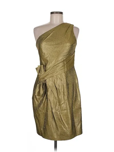Pre-owned Carmen Marc Valvo Cocktail Dress In Gold