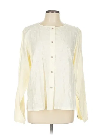 Pre-owned Valerie Stevens Long Sleeve Blouse In White