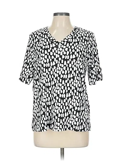 Pre-owned Chico's Short Sleeve Blouse In Black
