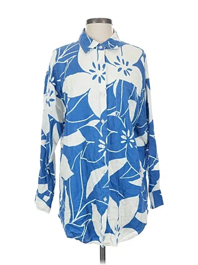 Pre-owned Z Supply Long Sleeve Blouse In Blue