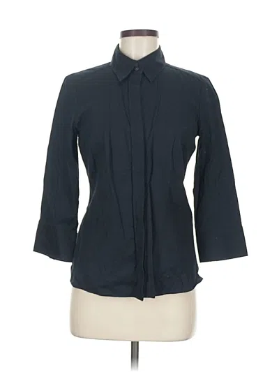 Pre-owned Talbots 3/4 Sleeve Button Down Shirt In Blue