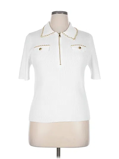 Pre-owned Nanette Lepore Cardigan Sweater In White