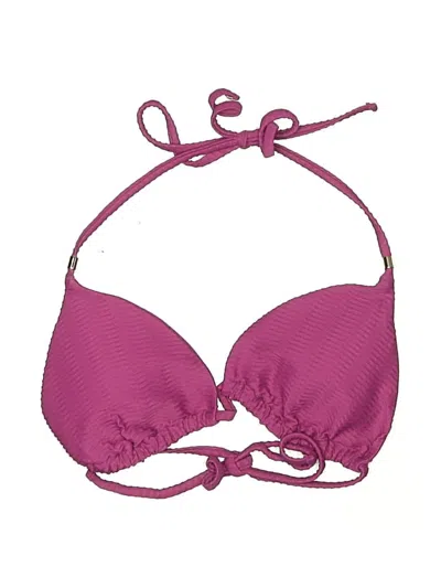 Abercrombie & Fitch Swimsuit Top Purple Stripes Pattern Halter Neckline Swimwear In Purple