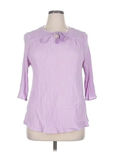 Pre-owned Catherines 3/4 Sleeve Blouse In Purple