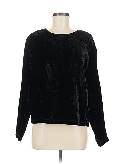 Pre-owned Karen Kane Long Sleeve Top Black Crew Neck Tops