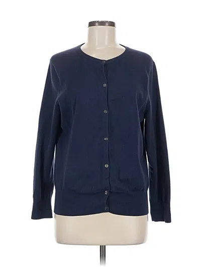 Pre-owned Lands' End Cardigan Sweater In Blue