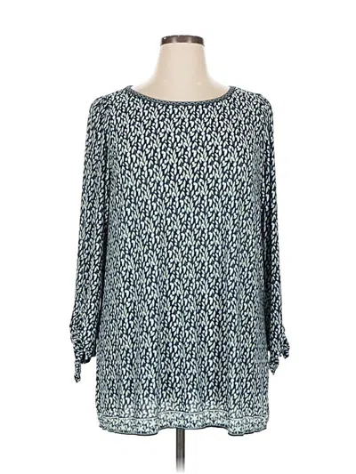 Pre-owned Max Studio 3/4 Sleeve T-shirt In Blue