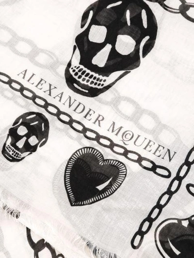 Shop Alexander Mcqueen Skull And Charm Print Scarf