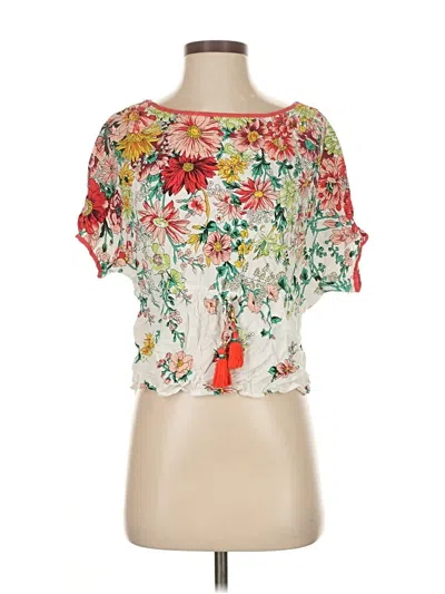 Pre-owned By Anthropologie Short Sleeve Blouse In White