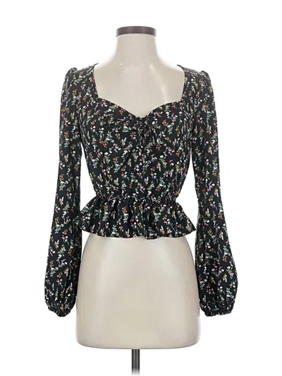 Pre-owned Kingston Grey 3/4 Sleeve Blouse In Black