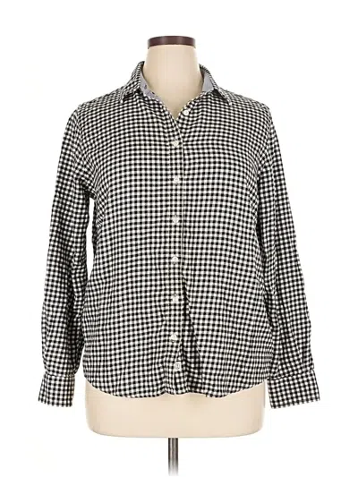 Pre-owned Lands' End Long Sleeve Button Down Shirt In Black