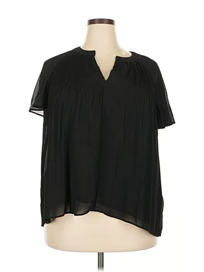 Pre-owned Philosophy Republic Clothing Short Sleeve Blouse In Black