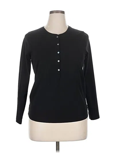 Pre-owned Br Standard Long Sleeve Henley Shirt In Black