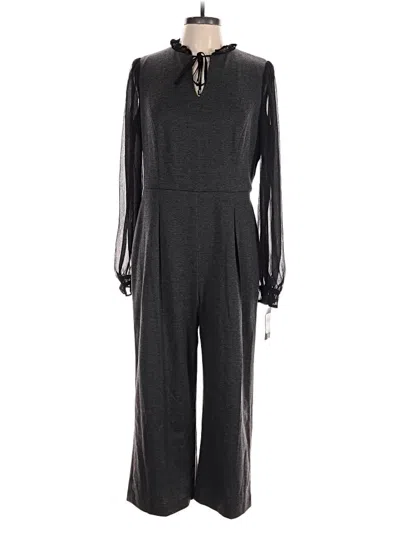 Tommy Hilfiger Womens Ruffled Sheer Jumpsuit In Black