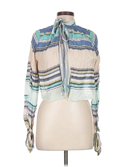 Pre-owned Wildfox Long Sleeve Blouse In Blue