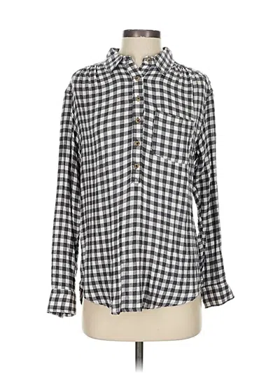 Pre-owned By Anthropologie Long Sleeve Button Down Shirt In Gray