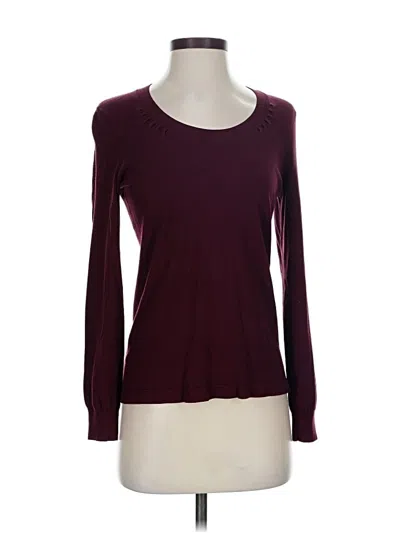 Pre-owned Ann Taylor Long Sleeve T-shirt In Burgundy