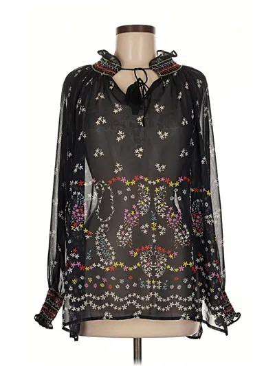 Pre-owned Cabi Long Sleeve Blouse In Black