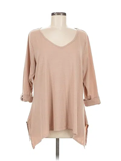 Pre-owned Ny Collection 3/4 Sleeve T-shirt In Brown