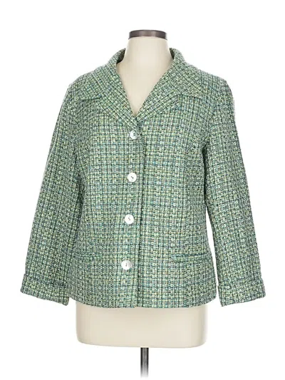 Pre-owned Chico's Blazer Jacket In Green