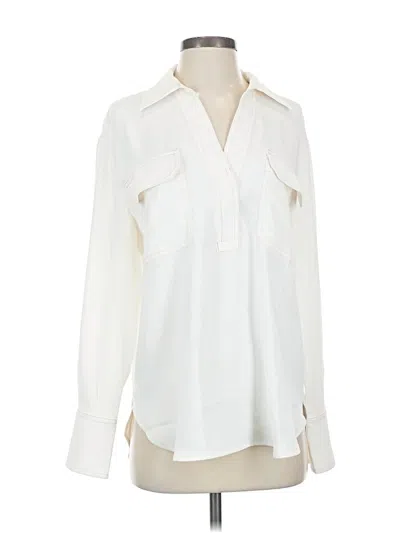 Pre-owned Madewell Long Sleeve Blouse In White