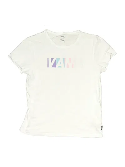 Pre-owned Vans Kids' Short Sleeve Top Ivory Crew Neck Tops In White