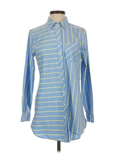 Pre-owned Chico's Long Sleeve Button Down Shirt In Blue