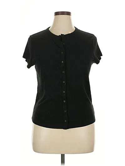 Pre-owned Banana Republic Short Sleeve Henley Shirt In Black