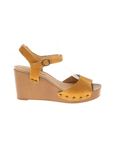 Pre-owned Lucky Brand Wedges In Yellow