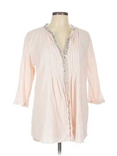 Pre-owned Chico's 3/4 Sleeve Blouse In Pink