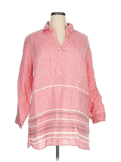 Pre-owned Tahari 3/4 Sleeve Button Down Shirt In Pink