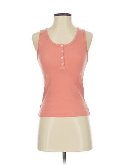 Pre-owned Ann Taylor Loft Tank Top Orange Halter Neckline Tops