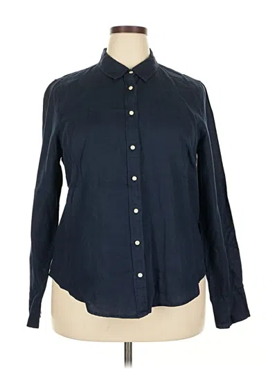 Pre-owned Baird Mcnutt For J.crew Long Sleeve Button Down Shirt In Blue