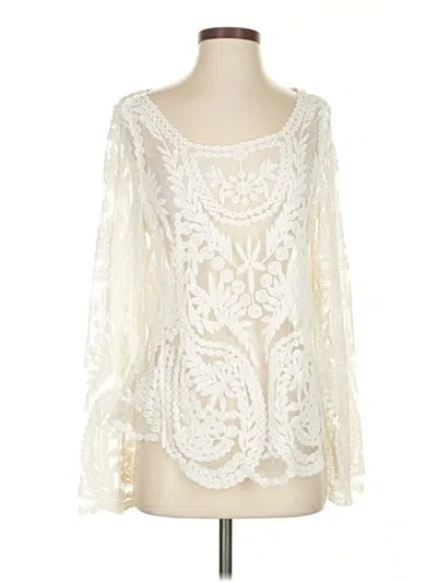 Pre-owned Assorted Brands Long Sleeve Blouse In White