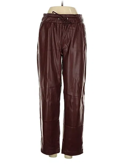 Pre-owned Ann Taylor Loft Track Pants In Burgundy