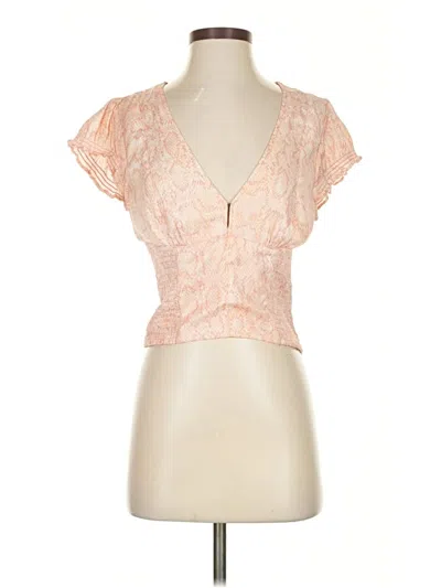 Pre-owned Free People Short Sleeve Blouse In Pink