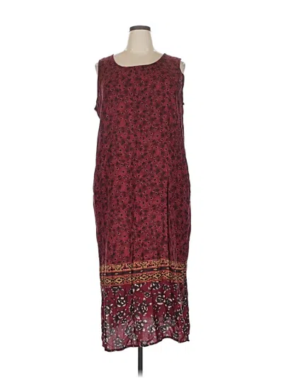 Pre-owned Notations Casual Dress In Burgundy