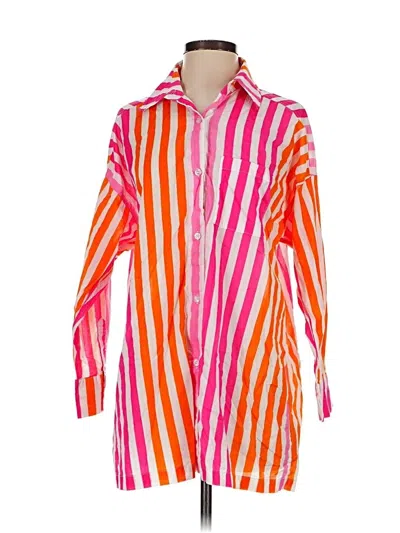 Pre-owned Beach Riot Long Sleeve Blouse In Orange