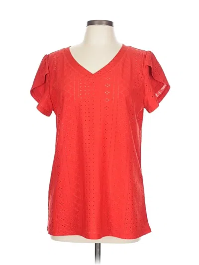 Pre-owned Unbranded Short Sleeve Blouse In Red