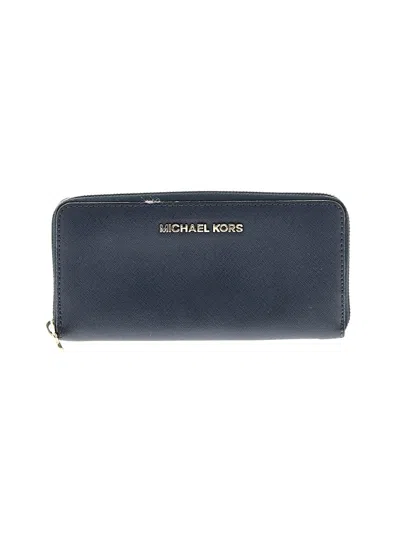 Pre-owned Michael Michael Kors Leather Wallet In Blue